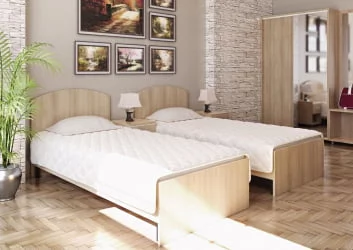 Кровать с ортопедическим основанием и изголовьем LIGHT С-КИ-90 Акация Лорка