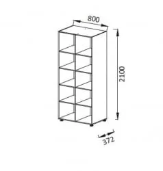 Шкаф-стеллаж ПМ-10 Юниор-6