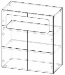 Тумба Палермо Юниор 06 Ясень шимо светлый Белый глянец