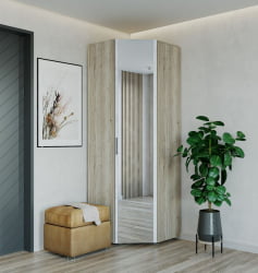 Шкаф угловой с зеркалом Пайн ПП 7 Дуб Ривьера Бетон Пайн