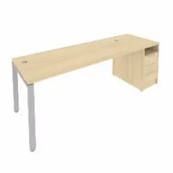 Рабочая станция с опорной тумбой Metal System Б.РС-СТП -1.5 Акация/Серый