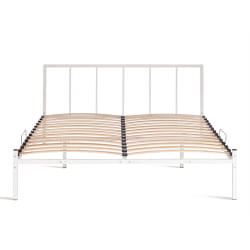 Кровать двуспальная из металла Bruno металл, 160*200 см, белый