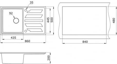 Кухонная мойка GRANULA 8601 Песок