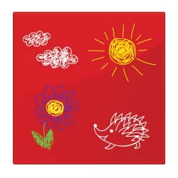 Доска магнитно-маркерная стеклянная BRAUBERG 45х45 см Красная