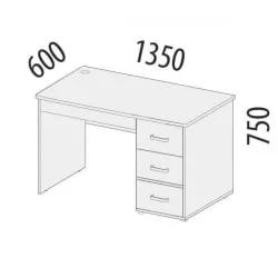 Стол компьютерный Эверест 500.14 Дуб Кронберг/Белый шпон