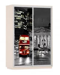 Шкаф-купе двухдверный Экспресс Дуо 1600х2400х Лондон/Белый снег / 1600х2400h