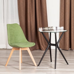 Стул TULIP SOFT (mod. 053V) дерево/пластик/ткань, 49,5 x 54,5 x 84 см, Зеленый (Green) LY1701-7