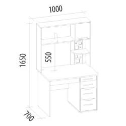 Стол с надстройкой Мегаполис 55.26.1 Сосна Астрид