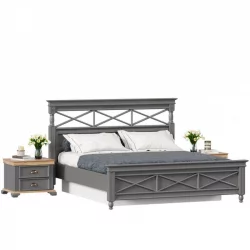 Кровать двуспальная 1600 с подъемным механизмом и тумбами Амели Оникс серый
