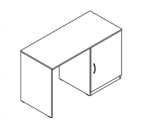 Стол с тумбой под холодильник правый KTFD 1255 R Белый