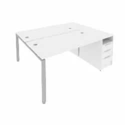 Рабочая станция с опорной тумбой Метал Сйстем Б.РС-СТП-2.3 Белый/Серый / Metal System