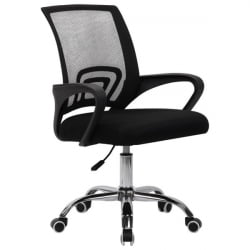 Кресло CРОМЕКС (КРОМЕКС) Топ CХ-695 ХРОМ сетка/ткань ТВ черное / CROMEX Top CH-695 TW