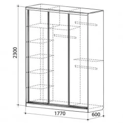 Шкаф-купе без зеркал Бассо-1 Дуб сонома