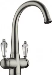 Смеситель Omoikiri Okinawa-Si Латунь/Античное Серебро/Прозрачный Кристалл