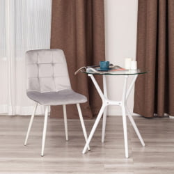 Стул CHILLY (mod. 7094-1) вельвет/металл, 44,5х52,5х86 см, pink (розовый) HLR39 / натуральный