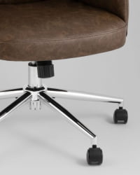 Кресло офисное TopChairs Neoma коричневый экокожа