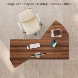 Стол компьютерный с электроприводом Eureka ERK-EDI-FS-WN (Fan shaped), орех