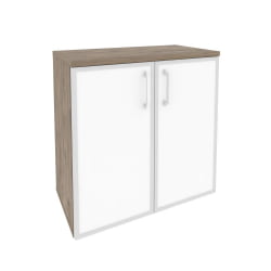 Шкаф низкий широкий ОНИКС О.СТ-3.2Р вхите Тиквуд Темный / ONIX O.ST-3.2R white