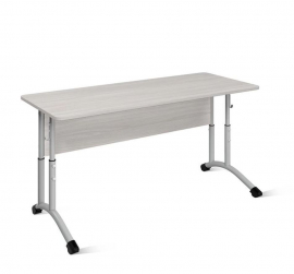 Стол ученический 2-местный регулируемый (рост 5-7) 1200х500 мм ЛДСП Ясень шимо светлый/Металл Серый