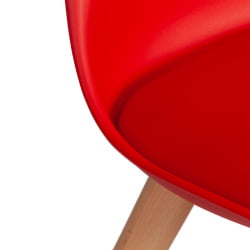 Стул TULIP (mod. 73-1) дерево/пластик/экокожа, 47,5x55x80 см, Красный (Red)