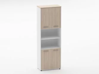 Шкаф 5 широкий закрытый с 2 -мя открытыми полками Deka 10.23.121 Туя/Белый