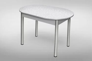 Стол обеденный Парабола 3 кат. 1005 беж Ноги белые ЛДСП белый