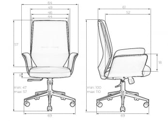 Офисное кресло для руководителей ДОБРИН МАКСВЕЛЛ (кремово-черный) / DOBRIN MAXWELL