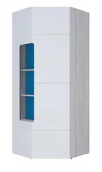 Детский угловой шкаф Палермо Юниор 08 Белый глянец Ясень шимо светлый Синий