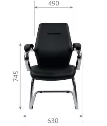 Кресло для посетителя CHAIRMAN 495 экокожа Черный