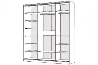 Белый шкаф-купе с зеркалом Виктория 1800х584х2300, Белый 18ДЗДЗ-ПППШ-Б 310-613