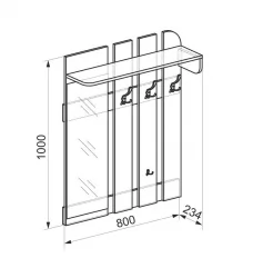 Вешалка Аврора Дуб млечный / Венге_76639