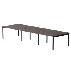 Бенч-система на 6 мест на металлокаркасе, опоры 45 гр Everprof EVO 254S017 (4740) Дуб Пасадена Черный