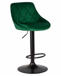 Стул барный ДОБРИН ЛОГАН БЛАCК (зеленый велюр (МДЖ9-88)) 2 шт / DOBRIN LOGAN BLACK (MJ9-88))