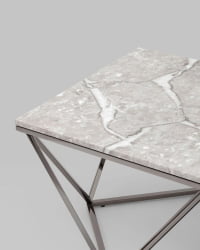 Журнальный столик Авалон black 122*66 Серый мрамор