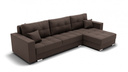 Диван Талисман-3 угол левый/правый (ЗР) Цвет фасада: Коричневый; Тип: Левый/правый; Материал фасада: Металл/Велюр
