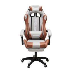 Геймерское кресло 907 KINGQUEEN, замша, цвет светло-серый с массажем, арт 907-LGrey