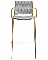 Стул барный ДОБРИН МИЛЛЕР ГОЛД (cветло-серый велюр (135-37)) / DOBRIN MILLER GOLD (cветло-серый