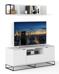 Полка в гостиную City средняя белый