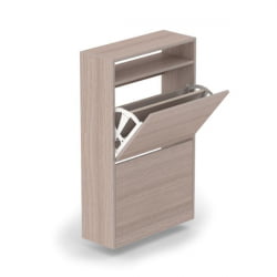 Тумба в прихожую 2-х уровневая Ясень шимо светлый