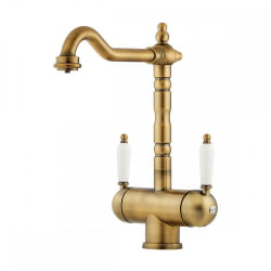 Смеситель Омоикири Амагасаки-Аб Латунь/Античная Латунь / Omoikiri Amagasaki-Ab