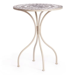 Стол Secret de Maison ROMEO (mod. PL08-7451RV) металл, 60*72см, белый/плитка калейдоскоп