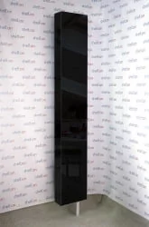 Шкаф в гостиную в черном глянцевом стекле Лупо Шелф (правый) Венге