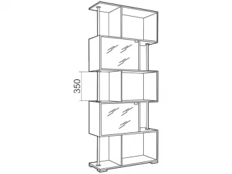 Стеллаж в гостиную Style-4 Ясень шимо темный-ясень шимо светлый