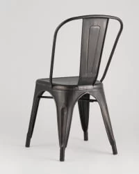 Стул TOLIX с высокой спинкой Черный патина золото