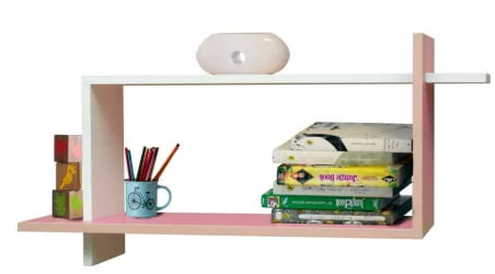 Полка навесная №7 Белый/Ярко-розовый