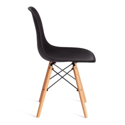 Стул CINDY (EAMES) (mod. 1801) дерево бук/металл/сиденье пластик, 45x51x82 см, Black (черный)