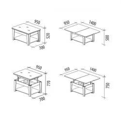 Стол журнальный Агат 32.10 Венге-Ваниль
