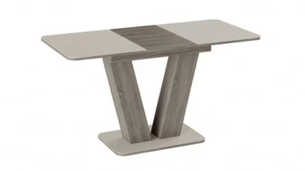 Стол раздвижной Чинзано тип 1 Дуб сонома трюфель/стекло бежевое матовое