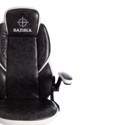 Кресло BAZUKA кож/зам, серый/белый , 2TONE/2TONE перф/36-01