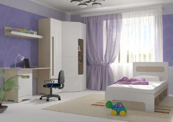 Тумба Палермо Юниор 06 Ясень шимо светлый Белый глянец